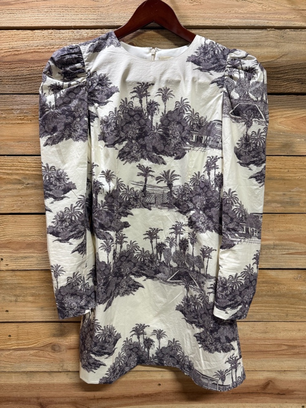 Tuckernuck x India Hicks Hibiscus Hill Toile Domino Mini Dress M Cream Black - Picture 2 of 6